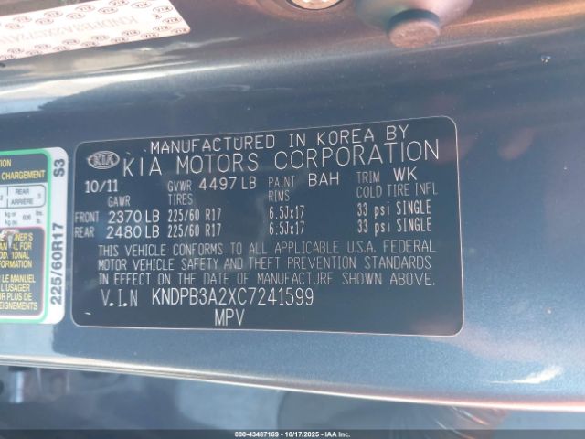 2012 KIA SPORTAGE KNDPB3A2XC7241599 Photo 8