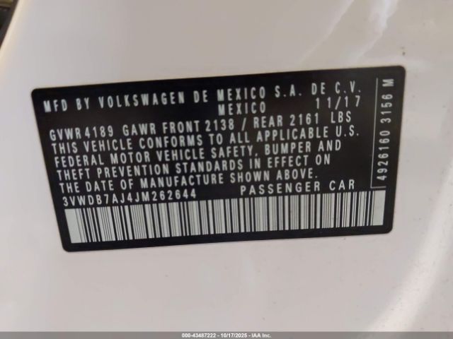 2018 VOLKSWAGEN JETTA 3VWDB7AJ4JM262644 Photo 8