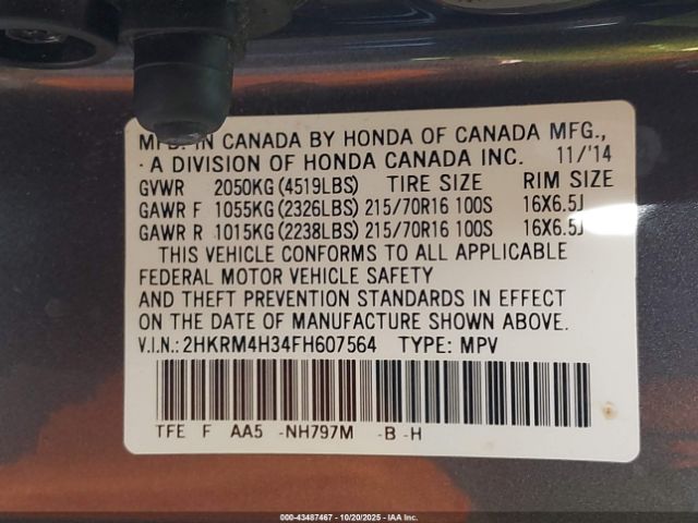 2015 HONDA CR-V 2HKRM4H34FH607564 Photo 8