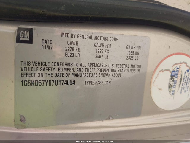 2007 CADILLAC DTS 1G6KD57Y07U174064 Photo 8