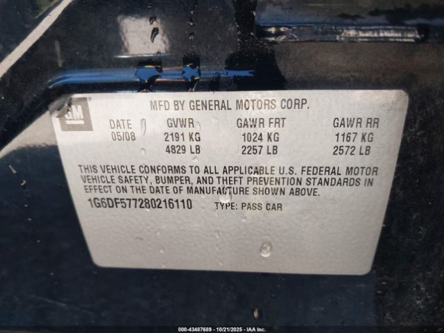 2008 CADILLAC CTS 1G6DF577280216110 Photo 8