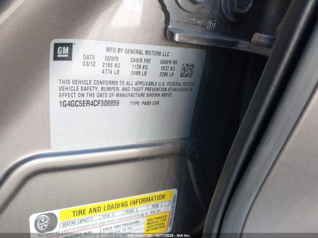 2012 BUICK LACROSSE 1G4GC5ER4CF308859 Photo 8