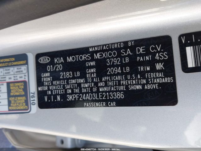 2020 KIA FORTE 3KPF24AD3LE213386 Photo 8