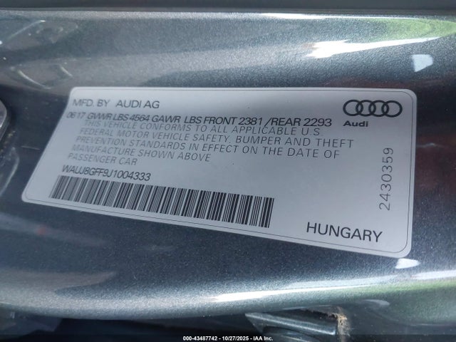 2018 AUDI A3 WAUJ8GFF9J1004333 Photo 8