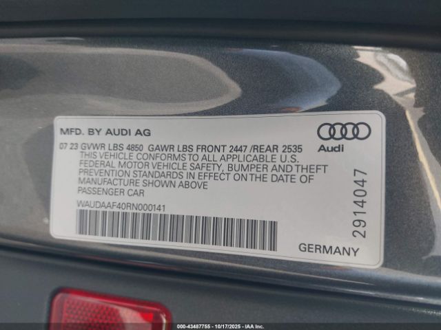 2024 AUDI A4 WAUDAAF40RN000141 Photo 8