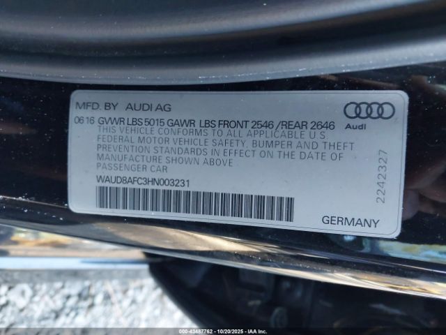 2017 AUDI A6 WAUD8AFC3HN003231 Photo 8