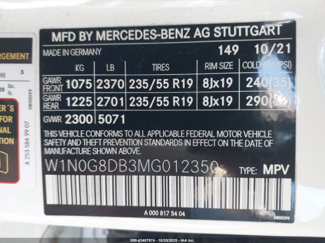 2021 MERCEDES-BENZ GLC 300 W1N0G8DB3MG012350 Photo 8