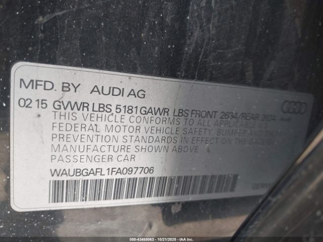 2015 AUDI S4 WAUBGAFL1FA097706 Photo 8
