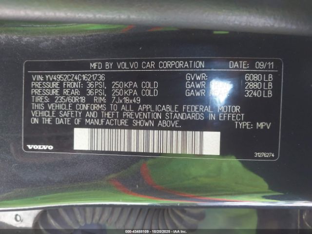 2012 VOLVO XC90 YV4952CZ4C1621736 Photo 8