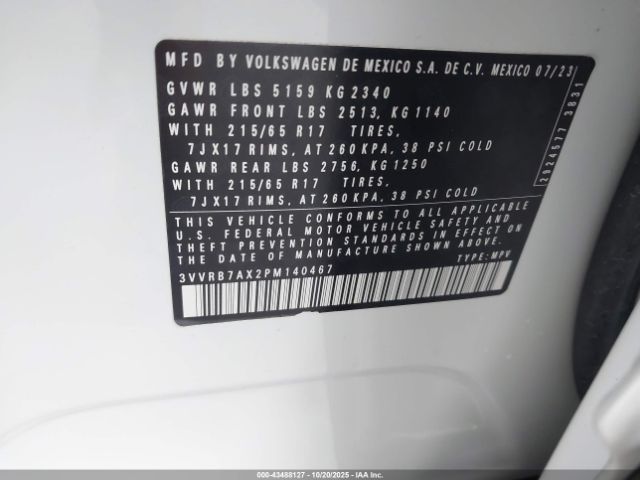 2023 VOLKSWAGEN TIGUAN 3VVRB7AX2PM140467 Photo 8