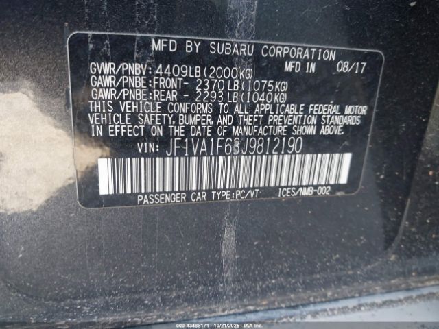 2018 SUBARU WRX JF1VA1F63J9812190 Photo 8