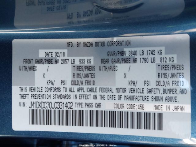 2018 MAZDA CX-3 JM1DKDC70J0331402 Photo 8