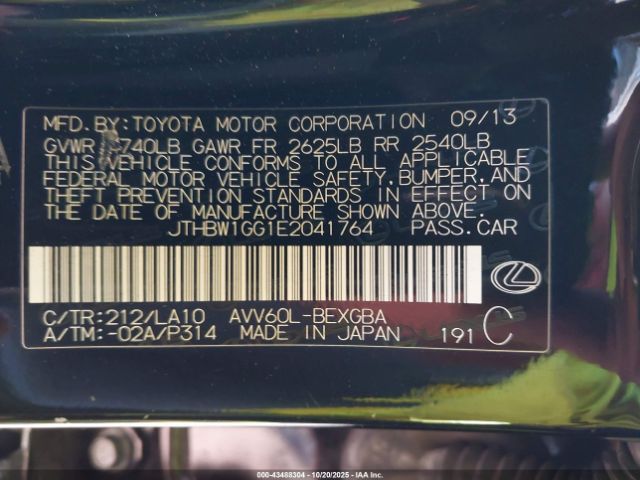 2014 LEXUS ES 300H JTHBW1GG1E2041764 Photo 8