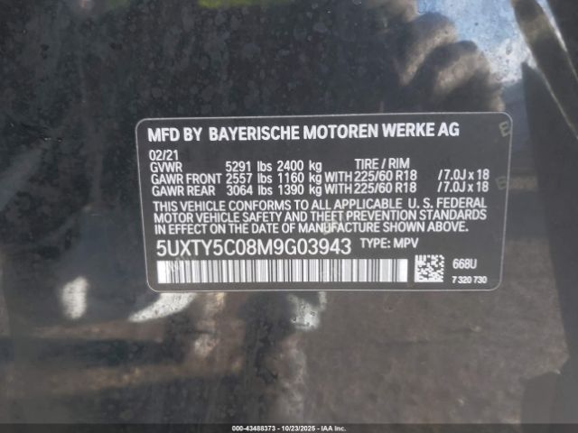 2021 BMW X3 5UXTY5C08M9G03943 Photo 8