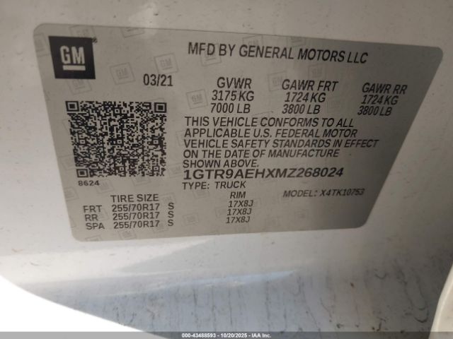 2021 GMC SIERRA 1500 1GTR9AEHXMZ268024 Photo 8