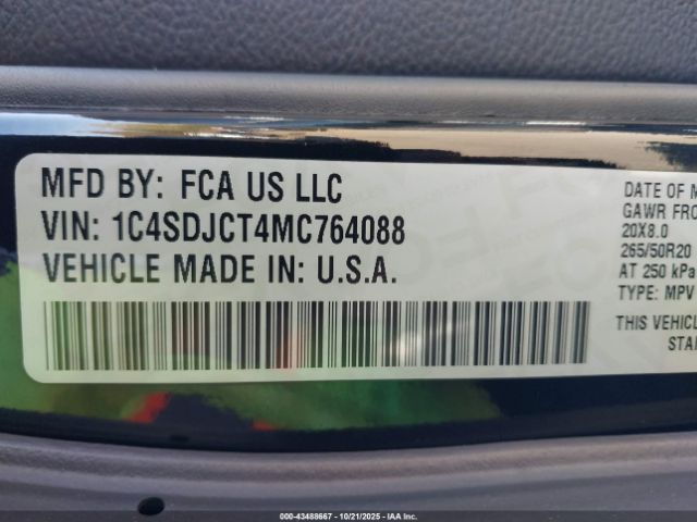 2021 DODGE DURANGO 1C4SDJCT4MC764088 Photo 8