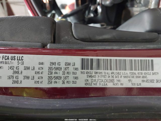 2018 JEEP GRAND CHEROKEE 1C4RJFCG4JC412065 Photo 8