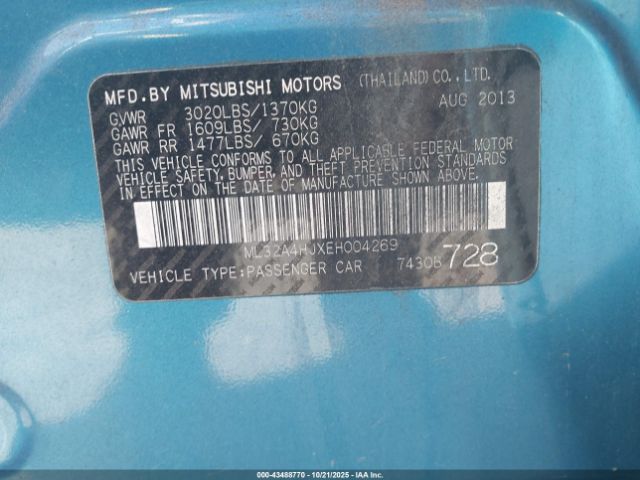 2014 MITSUBISHI MIRAGE ML32A4HJXEH004269 Photo 8