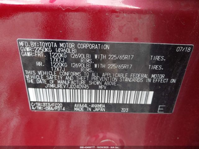 2018 TOYOTA RAV4 HYBRID JTMRJREV7JD240945 Photo 8