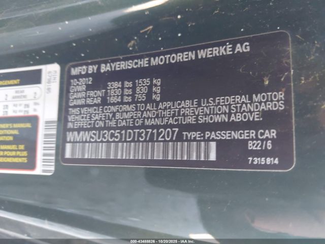 2013 MINI HARDTOP WMWSU3C51DT371207 Photo 8
