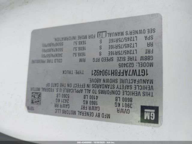 2017 GMC SAVANA 2500 1GTW7AFF8H1904921 Photo 8