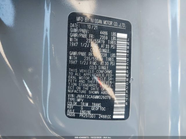 2021 NISSAN ROGUE JN8AT3CA6MW026076 Photo 8