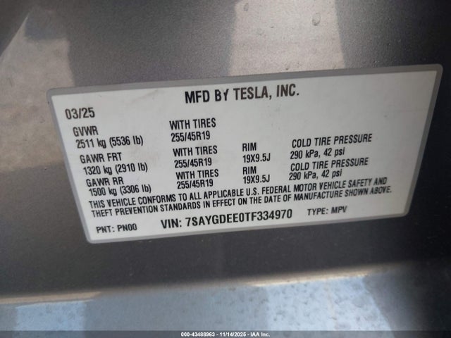 2026 TESLA MODEL Y 7SAYGDEE0TF334970 Photo 8