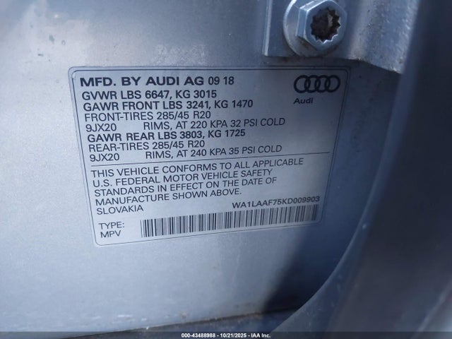 2019 AUDI Q7 WA1LAAF75KD009903 Photo 8