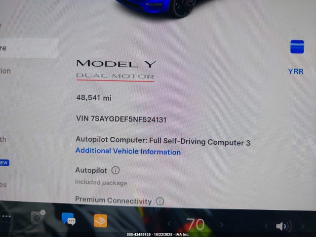 2022 TESLA MODEL Y 7SAYGDEF5NF524131 Photo 6