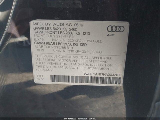 2017 AUDI Q5 WA1L2AFP7HA003267 Photo 8
