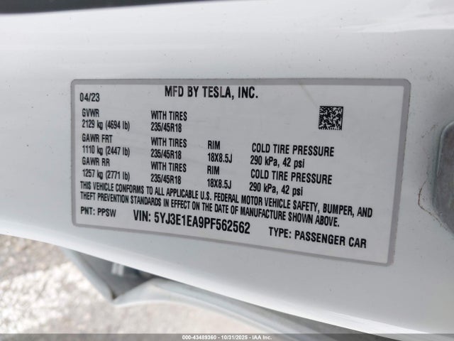 2023 TESLA MODEL 3 5YJ3E1EA9PF562562 Photo 8