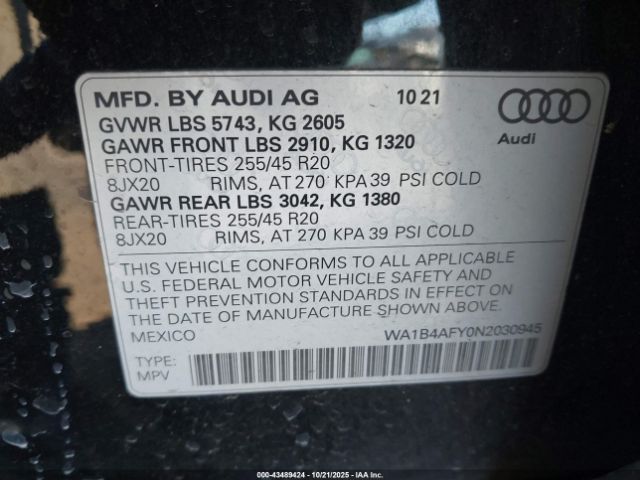 2022 AUDI SQ5 WA1B4AFY0N2030945 Photo 8