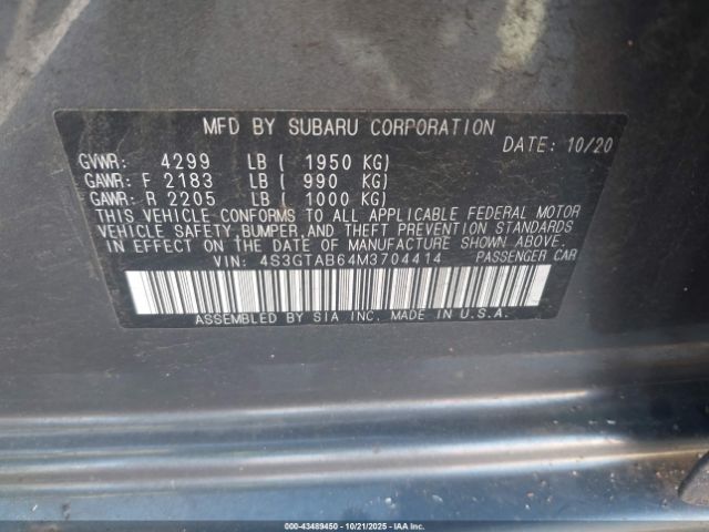 2021 SUBARU IMPREZA 4S3GTAB64M3704414 Photo 8