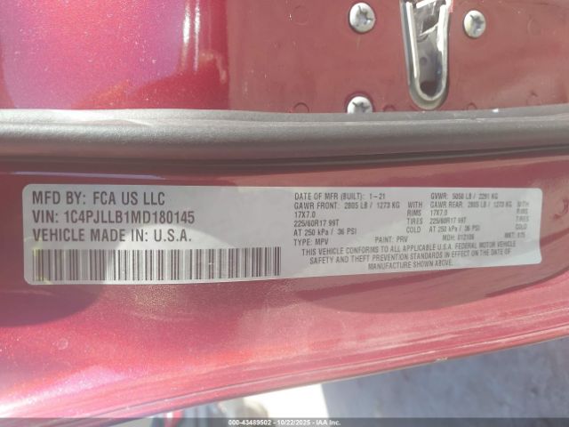 2021 JEEP CHEROKEE 1C4PJLLB1MD180145 Photo 8