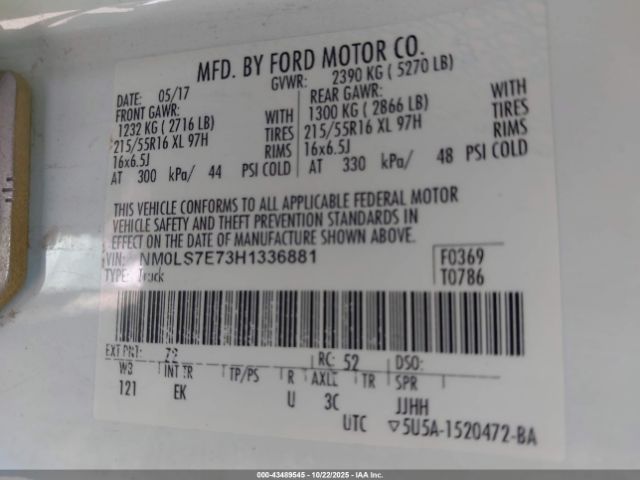 2017 FORD TRANSIT CONNECT NM0LS7E73H1336881 Photo 8