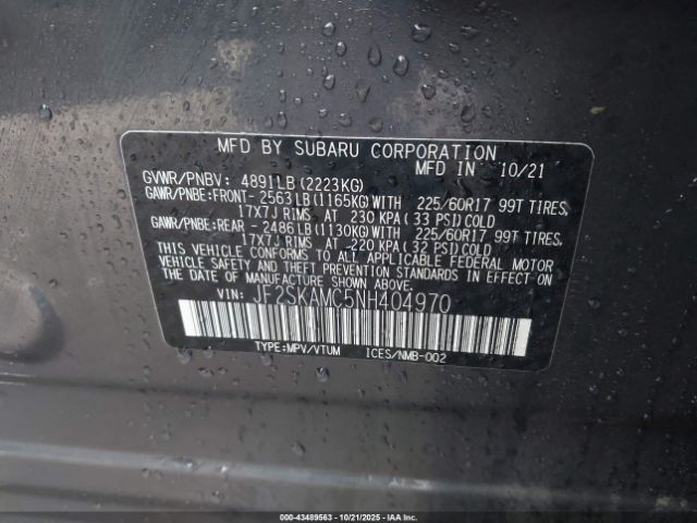 2022 SUBARU FORESTER JF2SKAMC5NH404970 Photo 8