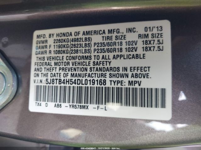 2013 ACURA RDX 5J8TB4H54DL019168 Photo 8