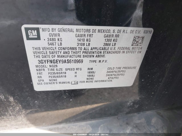 2010 CADILLAC SRX 3GYFNGEY9AS610969 Photo 8