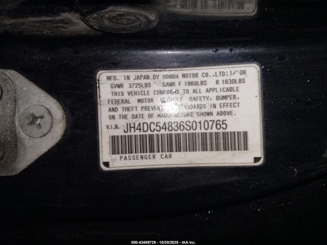 2006 ACURA RSX JH4DC54836S010765 Photo 8