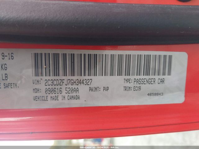 2016 DODGE CHALLENGER 2C3CDZFJ7GH344327 Photo 8