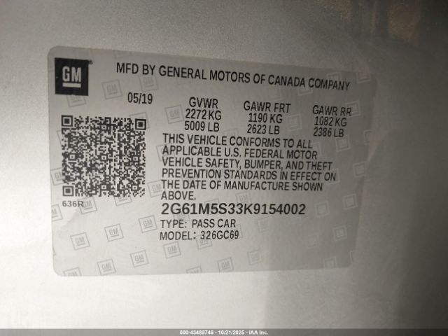 2019 CADILLAC XTS 2G61M5S33K9154002 Photo 8