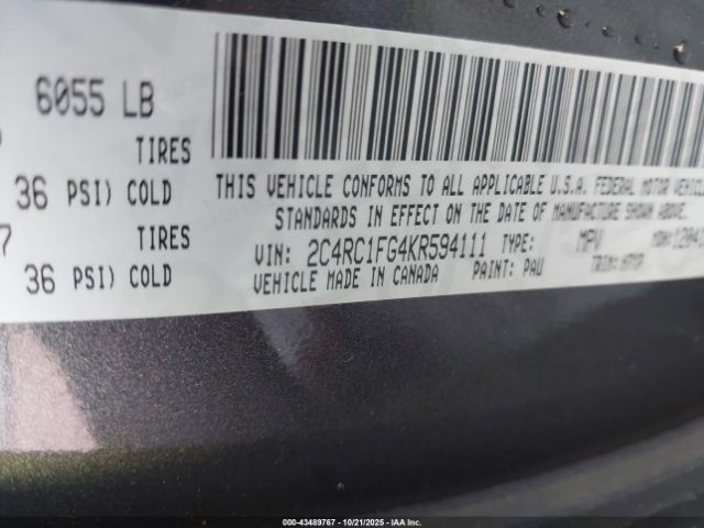 2019 CHRYSLER PACIFICA 2C4RC1FG4KR594111 Photo 8