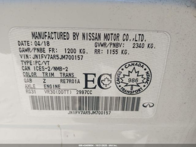 2018 INFINITI Q50 JN1FV7AR5JM700157 Photo 8