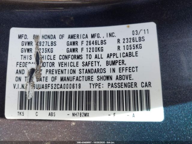 2012 ACURA TL 19UUA9F52CA000619 Photo 8