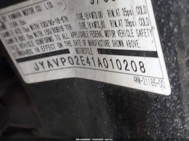 2001 YAMAHA XV1600 JYAVP02E41A010208 Photo 9