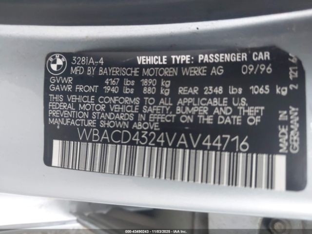 1997 BMW 328I WBACD4324VAV44716 Photo 8