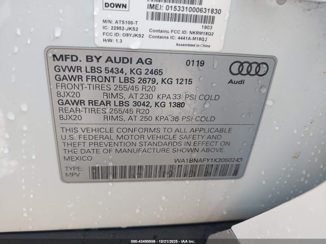 2019 AUDI Q5 WA1BNAFY1K2050243 Photo 8