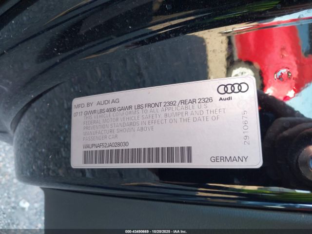 2018 AUDI A5 WAUPNAF52JA028030 Photo 8