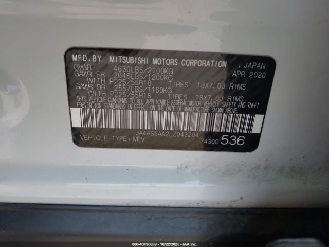 2020 MITSUBISHI ECLIPSE CROSS JA4AS5AA2LZ043204 Photo 8