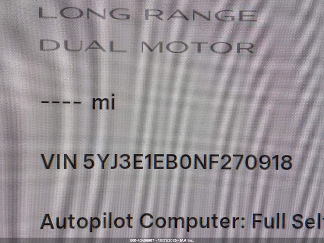 2022 TESLA MODEL 3 5YJ3E1EB0NF270918 Photo 8